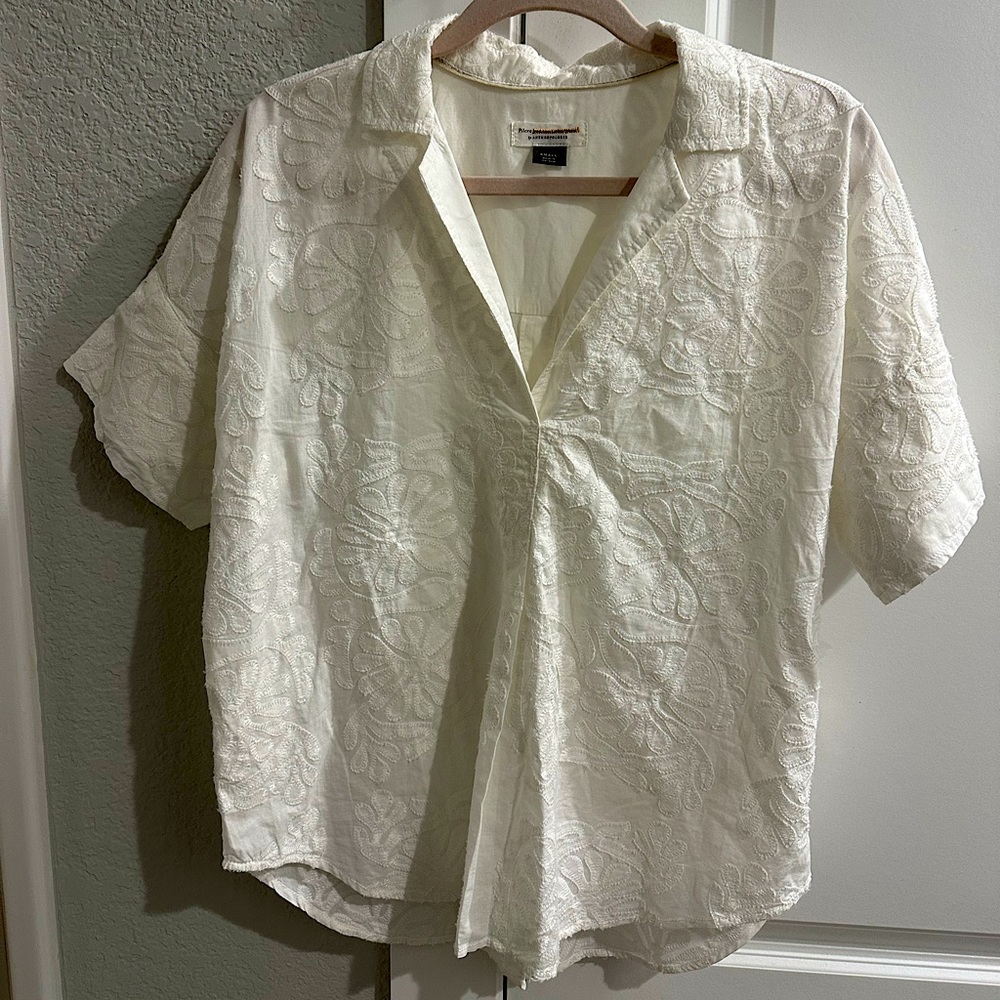 Anthropologie Embroidered Top